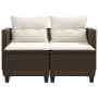 2 seater garden sofa with brown synthetic rattan stools by , Outdoor sofas - Ref: Foro24-365792, Price: 285,84 €, Discount: %