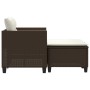 2 seater garden sofa with brown synthetic rattan stools by , Outdoor sofas - Ref: Foro24-365792, Price: 285,84 €, Discount: %