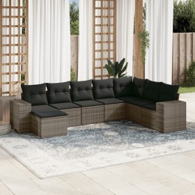 8-piece garden sofa set and gray synthetic rattan cushions by , Garden sets - Ref: Foro24-3222959, Price: 531,43 €, Discount: %