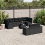 Gartensofa-Set 10-teilig mit schwarzen synthetischen Rattankissen von , Gartensets - Ref: Foro24-3255362, Preis: 687,99 €, Ra...