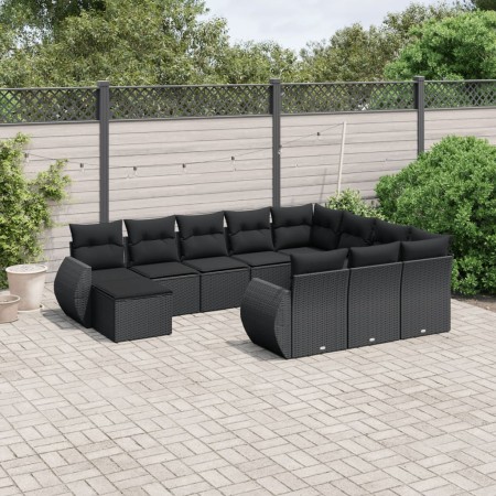 11-piece garden sofa set and black synthetic rattan cushions by , Garden sets - Ref: Foro24-3257518, Price: 676,62 €, Discoun...