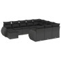 11-teiliges Gartensofa-Set und schwarze synthetische Rattankissen von , Gartensets - Ref: Foro24-3257518, Preis: 672,11 €, Ra...