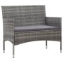 Set de muebles de jardín 4 pzas y cojines ratán sintético gris de vidaXL, Conjuntos de jardín - Ref: Foro24-45812, Precio: 21...