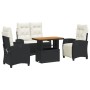 4-piece garden dining set with black synthetic rattan cushions by , Garden sets - Ref: Foro24-3277384, Price: 506,78 €, Disco...