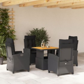 5-teiliges Gartenmöbel-Set mit schwarzen synthetischen Rattankissen von , Gartensets - Ref: Foro24-3277386, Preis: 596,84 €, ...