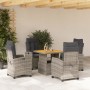 5-piece garden dining set with gray synthetic rattan cushions by , Garden sets - Ref: Foro24-3277400, Price: 678,80 €, Discou...