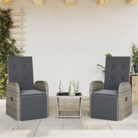 3-teilige Garten-Essgruppe mit grauen synthetischen Rattankissen von , Gartensets - Ref: Foro24-3277608, Preis: 353,73 €, Rab...