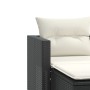 2 seater garden sofa with awning and black PE rattan stools by , Outdoor sofas - Ref: Foro24-365790, Price: 256,12 €, Discoun...