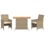 Garden chairs and table 3 pieces synthetic rattan beige cushion by , Garden sets - Ref: Foro24-365126, Price: 196,43 €, Disco...