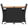 Table and chairs with cushions 3 pieces black synthetic rattan by , Garden sets - Ref: Foro24-365124, Price: 184,05 €, Discou...