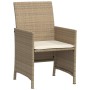 Garden chairs and table 3 pieces synthetic rattan beige cushion by , Garden sets - Ref: Foro24-365126, Price: 196,43 €, Disco...