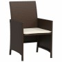 Garden chairs and table with cushions 3 pieces brown PE rattan by , Garden sets - Ref: Foro24-365118, Price: 206,58 €, Discou...