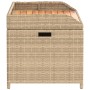 Bench with storage acacia PE rattan beige mix 100x50x52 cm by , garden benches - Ref: Foro24-365951, Price: 156,99 €, Discoun...