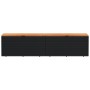 Black rattan acacia wood garden storage box 220x50x54cm by , Outdoor storage boxes - Ref: Foro24-365958, Price: 277,45 €, Dis...