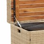 Bench with storage acacia PE rattan beige mix 100x50x52 cm by , garden benches - Ref: Foro24-365951, Price: 156,99 €, Discoun...