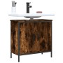 Engineered wood bathroom sink cabinet smoked oak 60x30x60 cm by , Dressing tables - Ref: Foro24-842448, Price: 58,42 €, Disco...