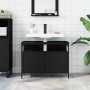 Black engineered wood bathroom sink cabinet 80x30x60 cm by , Dressing tables - Ref: Foro24-842441, Price: 70,26 €, Discount: %