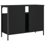 Black engineered wood bathroom sink cabinet 80x30x60 cm by , Dressing tables - Ref: Foro24-842441, Price: 70,26 €, Discount: %