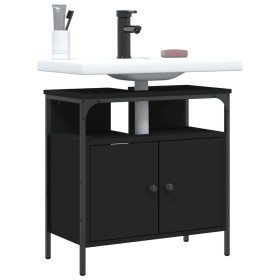 Black engineered wood bathroom sink cabinet 60x30x60 cm by , Dressing tables - Ref: Foro24-842436, Price: 63,49 €, Discount: %