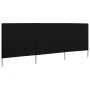 Paravientos de playa de 3 paneles tela negro 400x160 cm de vidaXL, Sombrillas - Ref: Foro24-47152, Precio: 60,99 €, Descuento: %