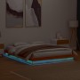 Estructura de cama LED madera maciza pino marrón cera 150x200cm de , Camas y somieres - Ref: Foro24-844415, Precio: 138,99 €,...