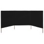 Paravientos de playa de 3 paneles tela negro 400x160 cm de vidaXL, Sombrillas - Ref: Foro24-47152, Precio: 60,99 €, Descuento: %