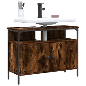 Engineered wood bathroom sink cabinet smoked oak 80x30x60 cm by , Dressing tables - Ref: Foro24-842443, Price: 60,88 €, Disco...