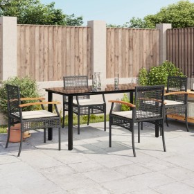 5-piece garden furniture set with black synthetic rattan cushions by , Garden sets - Ref: Foro24-3213606, Price: 410,70 €, Di...