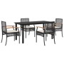 Set de muebles jardín 5 pzas con cojines ratán sintético negro de , Conjuntos de jardín - Ref: Foro24-3213606, Precio: 410,70...