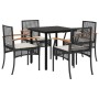 Set de muebles jardín 5 pzas con cojines ratán sintético negro de , Conjuntos de jardín - Ref: Foro24-3213604, Precio: 295,99...