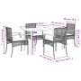 5-piece garden dining set with gray synthetic rattan cushions by , Garden sets - Ref: Foro24-3213619, Price: 341,80 €, Discou...