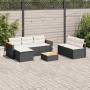 Gartensofa- und Kissenset, 5-teilig, schwarze Akazie, synthetisches Rattan von , Gartensets - Ref: Foro24-3213537, Preis: 473...