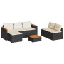 Garden sofa and cushion set 5 pieces black acacia synthetic rattan by , Garden sets - Ref: Foro24-3213537, Price: 474,10 €, D...