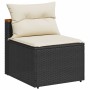 Garden sofa and cushion set 5 pieces black acacia synthetic rattan by , Garden sets - Ref: Foro24-3213537, Price: 474,10 €, D...