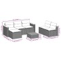 Garden sofa and cushion set 5 pieces black acacia synthetic rattan by , Garden sets - Ref: Foro24-3213537, Price: 474,10 €, D...