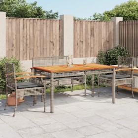 5-teiliges Garten-Essset mit grauen Kissen aus synthetischem Rattan von , Gartensets - Ref: Foro24-3213577, Preis: 484,99 €, ...