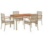 Set comedor de jardín 5 pzas con cojines ratán sintético beige de , Conjuntos de jardín - Ref: Foro24-3213580, Precio: 415,32...