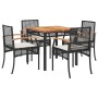 Set de muebles jardín 5 pzas con cojines ratán sintético negro de , Conjuntos de jardín - Ref: Foro24-3213561, Precio: 332,97...