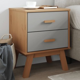 OLDEN bedside table solid gray and brown pine wood by , Nightstands - Ref: Foro24-358583, Price: 81,93 €, Discount: %