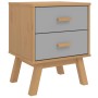 OLDEN bedside table solid gray and brown pine wood by , Nightstands - Ref: Foro24-358583, Price: 85,43 €, Discount: %