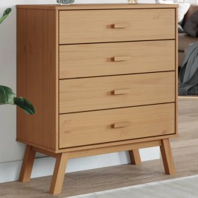 OLDEN bedside table solid brown pine wood by , Drawers - Ref: Foro24-358588, Price: 97,77 €, Discount: %