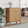 OLDEN bedside table solid brown pine wood by , Drawers - Ref: Foro24-358588, Price: 97,30 €, Discount: %