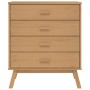 Mesita de noche OLDEN madera maciza de pino marrón de , Cajoneras - Ref: Foro24-358588, Precio: 97,77 €, Descuento: %