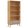 OLDEN 4-tier shelving solid pine wood brown and gray by , Bookcases and shelves - Ref: Foro24-358613, Price: 211,37 €, Discou...