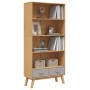 OLDEN 4-tier shelving solid pine wood brown and gray by , Bookcases and shelves - Ref: Foro24-358613, Price: 211,37 €, Discou...