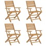 Folding garden chairs 4 pcs acacia wood 54.5x61.5x86.5cm by , Garden chairs - Ref: Foro24-365738, Price: 167,11 €, Discount: %