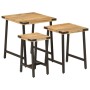 Stackable coffee tables 3 pieces solid mango wood and iron by , Side tables - Ref: Foro24-372735, Price: 78,53 €, Discount: %