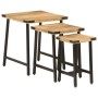 Stackable coffee tables 3 pieces solid mango wood and iron by , Side tables - Ref: Foro24-372735, Price: 78,53 €, Discount: %