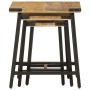 Stackable coffee tables 3 pieces solid mango wood and iron by , Side tables - Ref: Foro24-372735, Price: 78,53 €, Discount: %