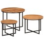 Stackable coffee tables 3 pieces solid acacia wood and iron by , Coffee table - Ref: Foro24-372742, Price: 114,41 €, Discount: %